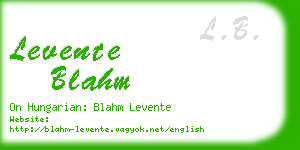 levente blahm business card